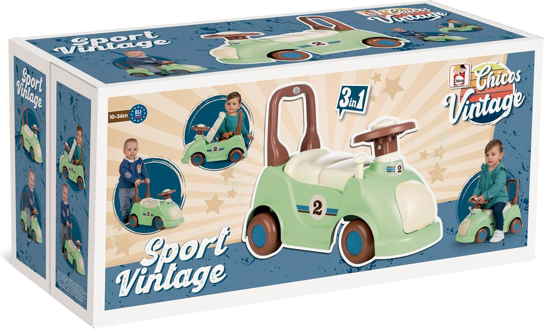 Chicos - Vintage Sport Ride-On, Rutschauto ab 1 Jahr | Kinderfahrzeug für Jungen und Mädchen | Inklu