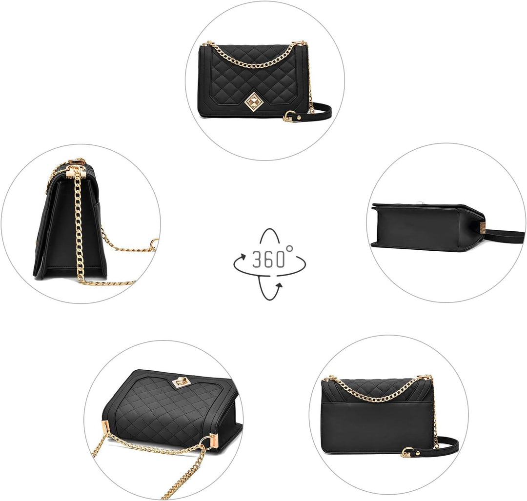 Travistar Kleine Umhängetasche, Damen, PU-Leder, Handtasche, Kette, Schultertasche, Messenger-Tasche