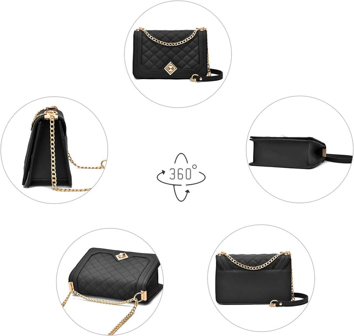 Travistar Kleine Umhängetasche, Damen, PU-Leder, Handtasche, Kette, Schultertasche, Messenger-Tasche