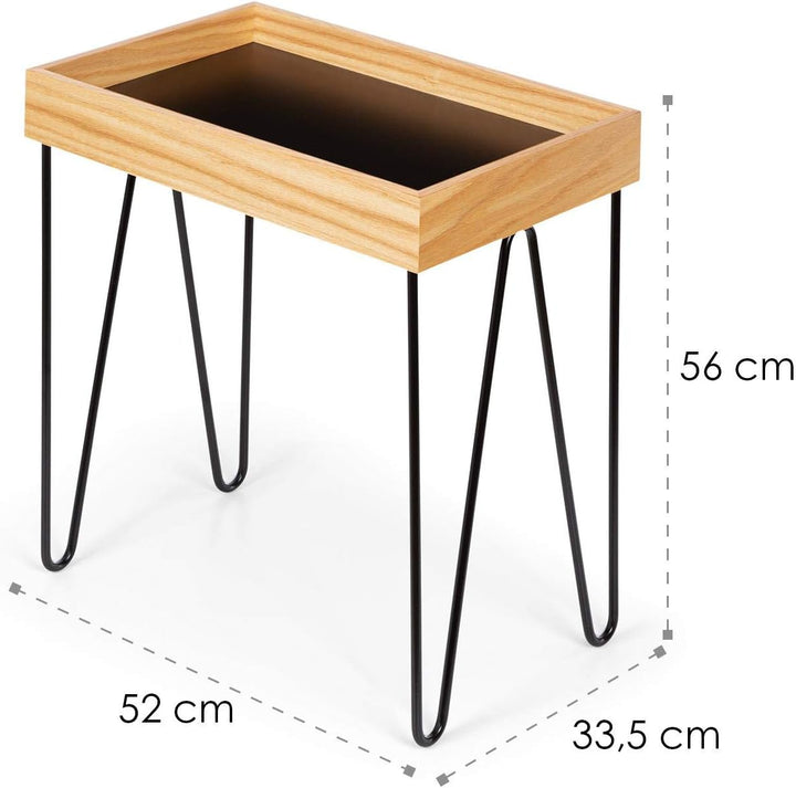 Besoa Lyon Kaffeetisch, Beistelltisch Serviertisch, abnehmbares Tablett: Melamin/MDF mit Eichenfurni