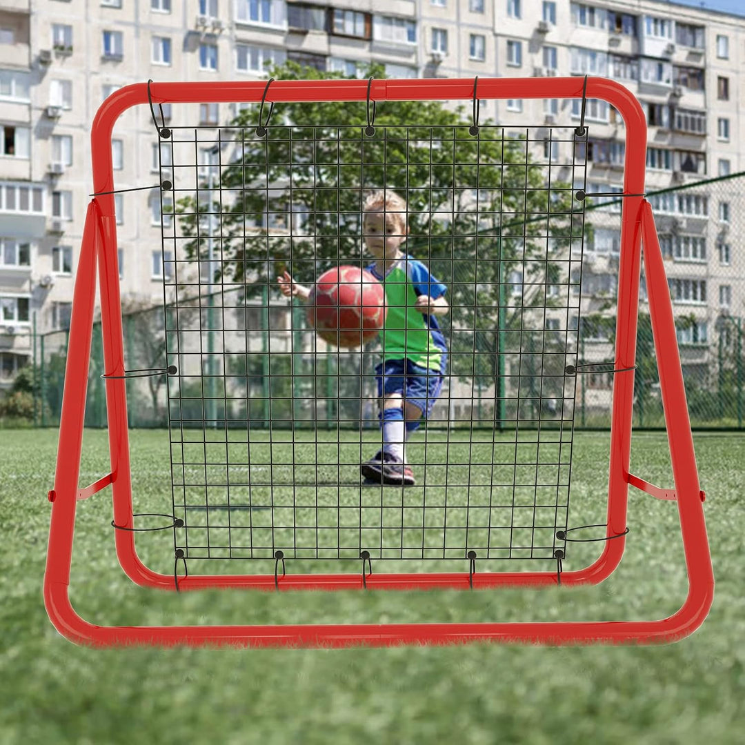 Fussball Rebounder Rebound Netz Kickback Rot Rückprallwand Netz Rebound Kick Trainer Faltbar Kickbac