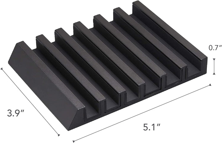 Yamazaki 5275 Tower Tablet- & Smartphone-Ständer, schwarz, Aluminium/Silikon, Minimalistisches Desig