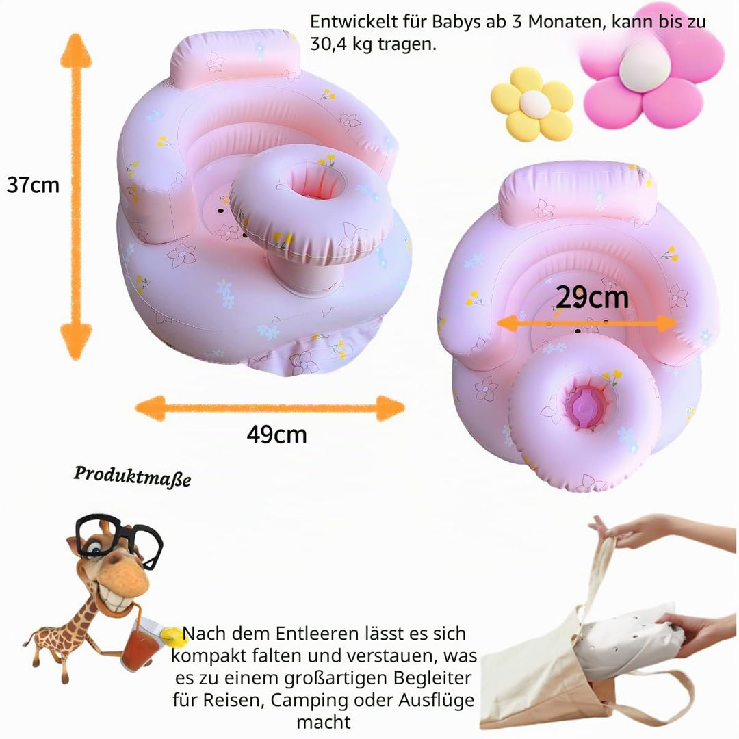 Aufblasbarer Baby-Sitz für Babys ab 4-24 Monaten,Baby-Rückenstützsofa,Boden-Sitzunterstützung zum Si