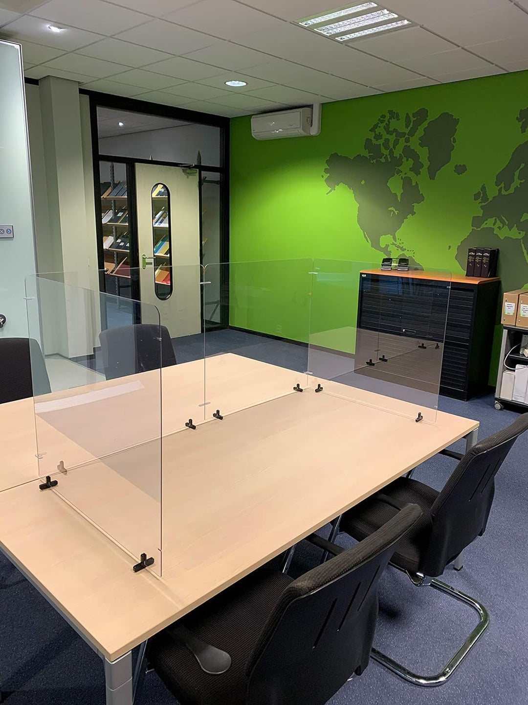 Jalema 7999842 – Set mit 4 Trennwänden für den Schreibtisch, transparent und modular, mit Schraubstä