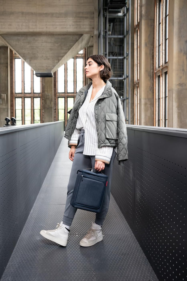 reisenthel coolerbox - Rundum flexibel, praktische Kühltasche mit Zwei Öffnungen herringbone dark bl