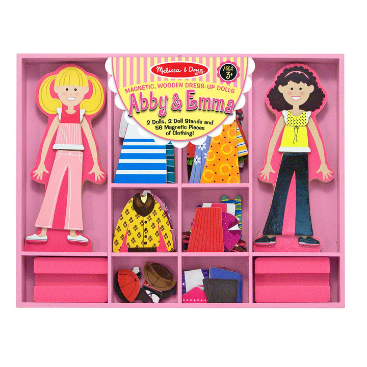 Melissa &amp; Doug - Magnetische Anziehpuppen aus Holz - mit mehr als 60 Teilen für kreativen Ankleidesp