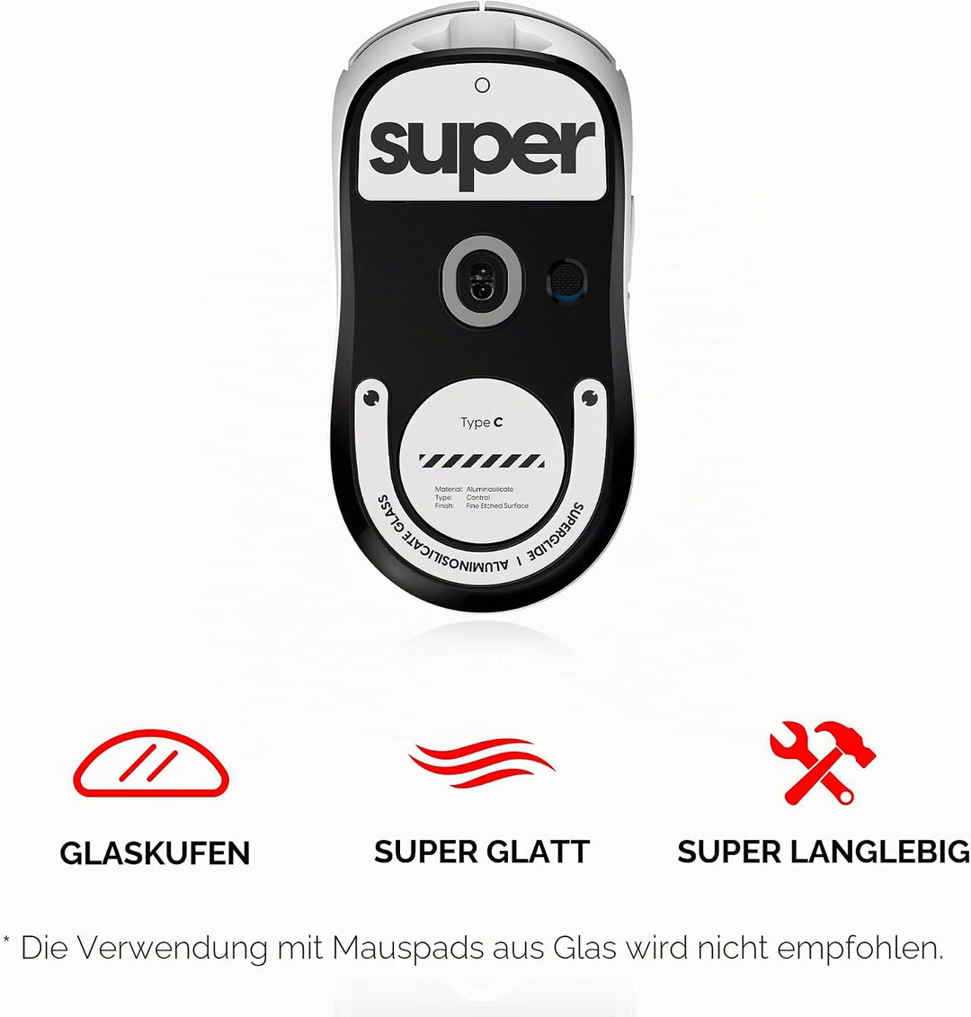 Pulsar Gaming Gears Superglide2 Mausfüsse mit strukturierter Oberfläche für Logitech G Pro X Superli