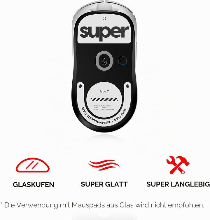 Pulsar Gaming Gears Superglide2 Mausfüsse mit strukturierter Oberfläche für Logitech G Pro X Superli