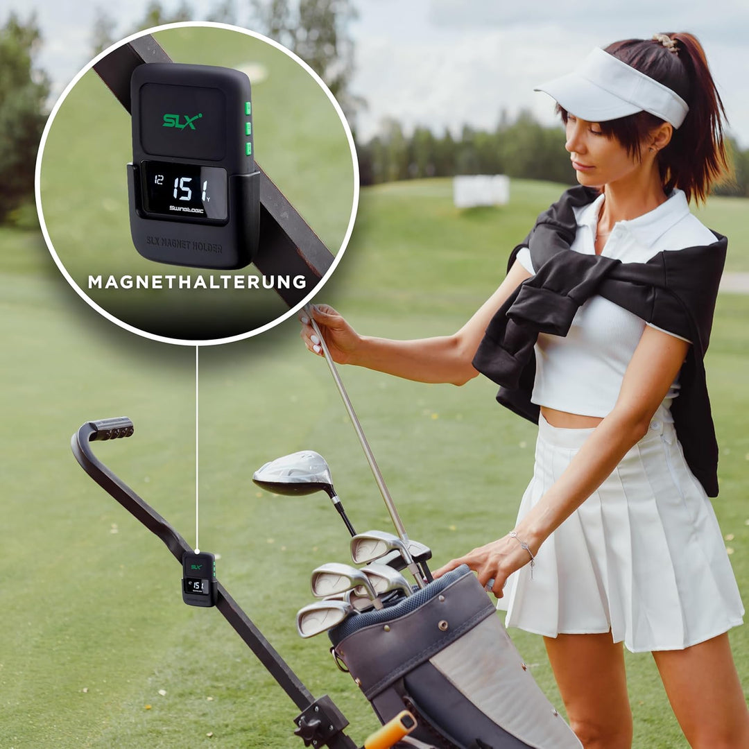 Second Chance Swing Logic SLX Hybrid Mini – Tragbarer Golf-Launch-Monitor mit Ball- & Schlägerdaten,