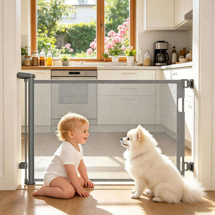 Dioxide Treppenschutzgitter Ausziehbar für Babys, 0-150 cm, Treppenschutzgitter für Kinder und Hunde