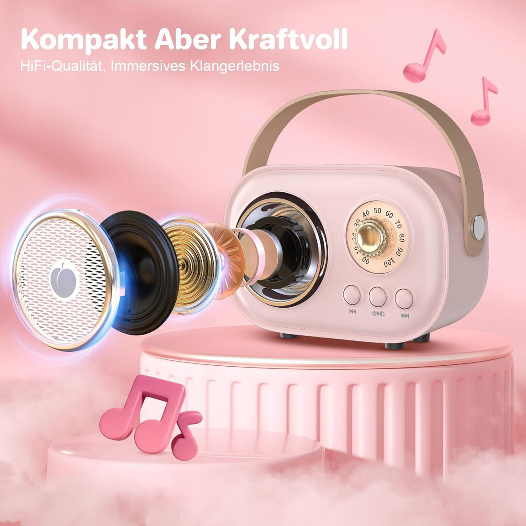 Heetipuk C20 Karaoke Machine for Kids-Pink