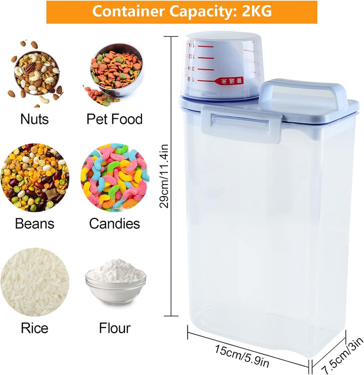 FWEEK 4 Stück Vorratsdosen 2L, Luftdicht Aufbewahrungsbox Schüttdosen, BPA Frei Kunststoff Vorratsbe