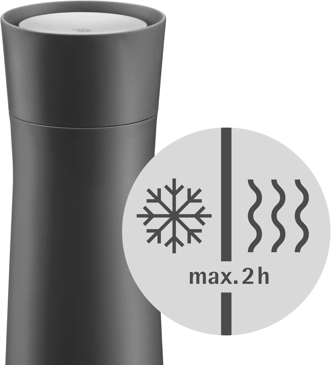 WMF Impulse Isolierbecher 350 ml, Thermobecher mit Automatikverschluss, 360°-Trinköffnung, hält Getr