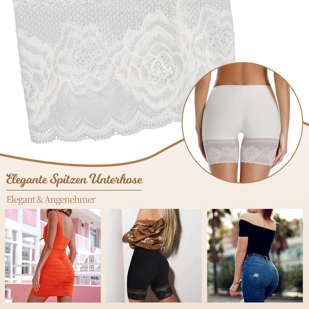 Joyshaper Damen Unterhose Unter Rock Kurz Hose Anti-Chafing Spitze Shorts Sicherheit Panty Lace Legg