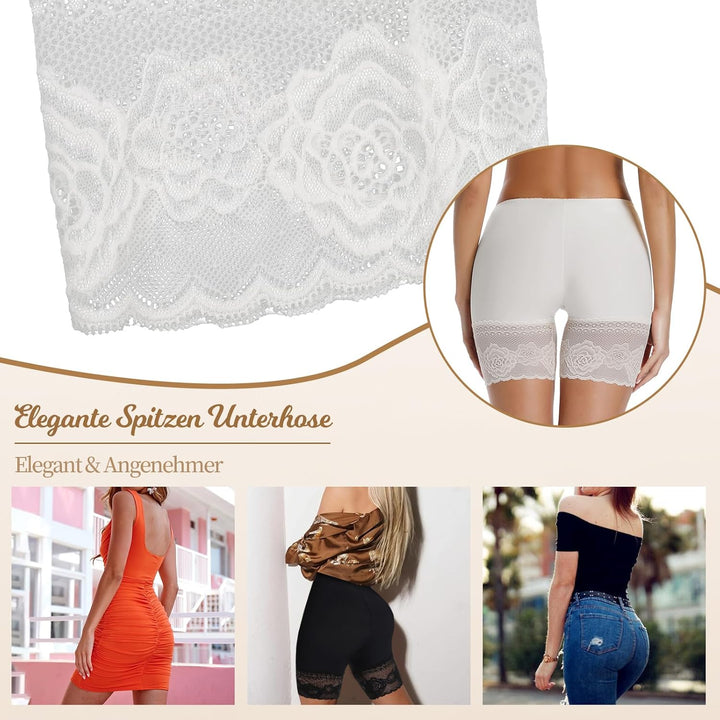 Joyshaper Damen Unterhose Unter Rock Kurz Hose Anti-Chafing Spitze Shorts Sicherheit Panty Lace Legg