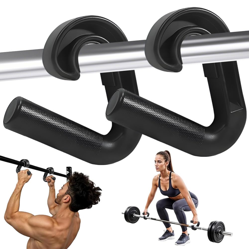2 Stück Double D Fitness Griffe, 90-Grad-Haken Klimmzug Griffe, rutschfeste Widerstandsbänder-Griffe