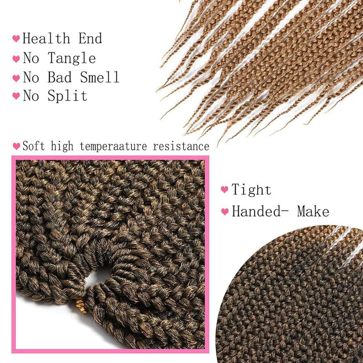 TAOYEMY Box Crochet Braids Haarverlängerungen 6 Packs 24 Zoll Synthetische Flechtfrisur 22 Stränge/P
