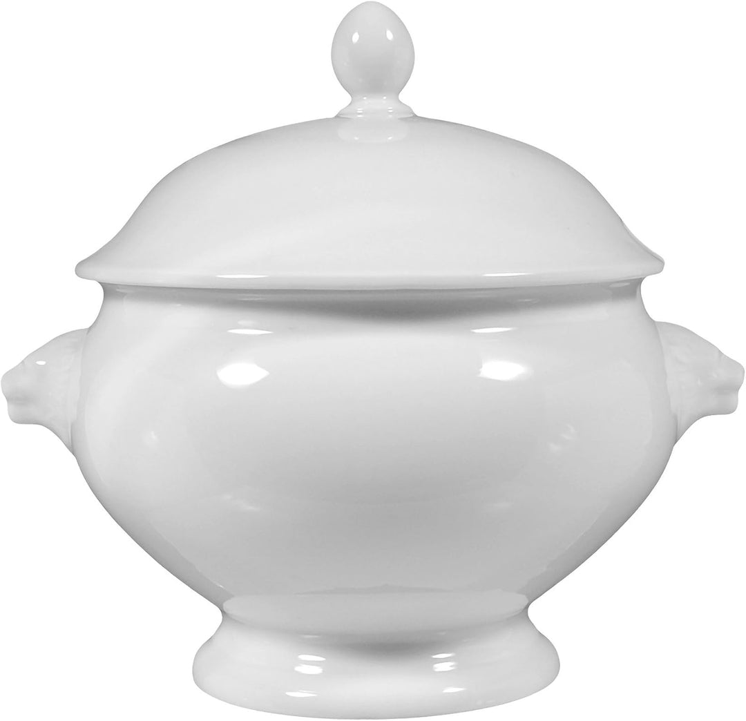 Seltmann Weiden Terrine Löwenkopf mit Deckel 2,00 l Lukullus Weiss Uni 00006