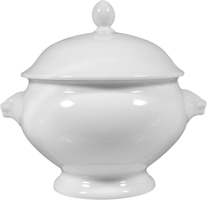Seltmann Weiden Terrine Löwenkopf mit Deckel 2,00 l Lukullus Weiss Uni 00006