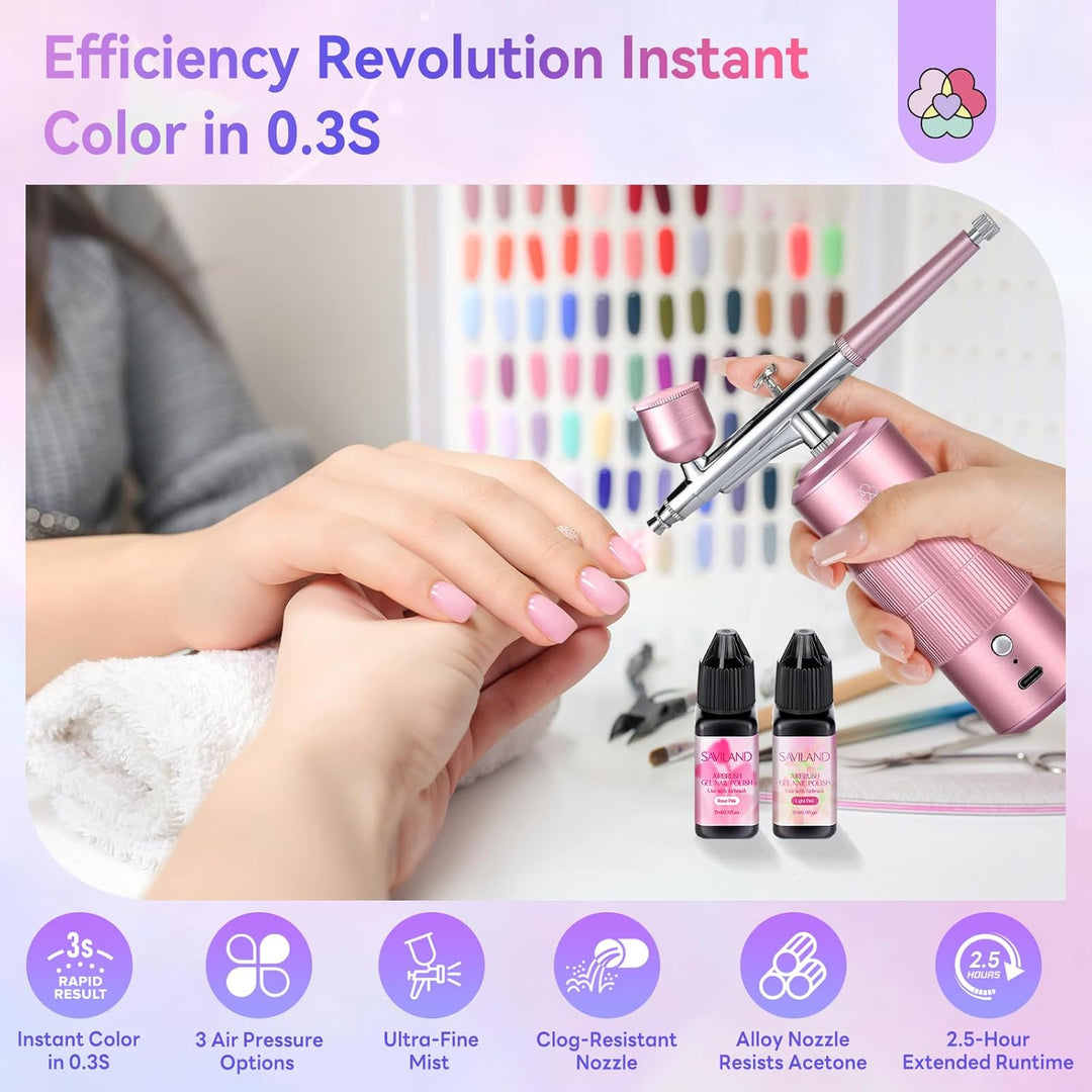 SAVILAND Erweiterte grenzenlose Nail Art-Kreativität · Salon-perfekte Ergebnisse Nail Art Airbrush-S