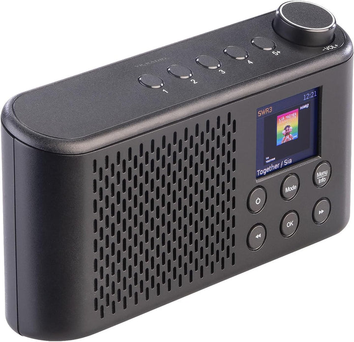 VR-Radio DAB+ Radios: Mobiles Akku-Digitalradio mit DAB+/FM, Farbdisplay, Bluetooth 5.3, 6 W (Mobile