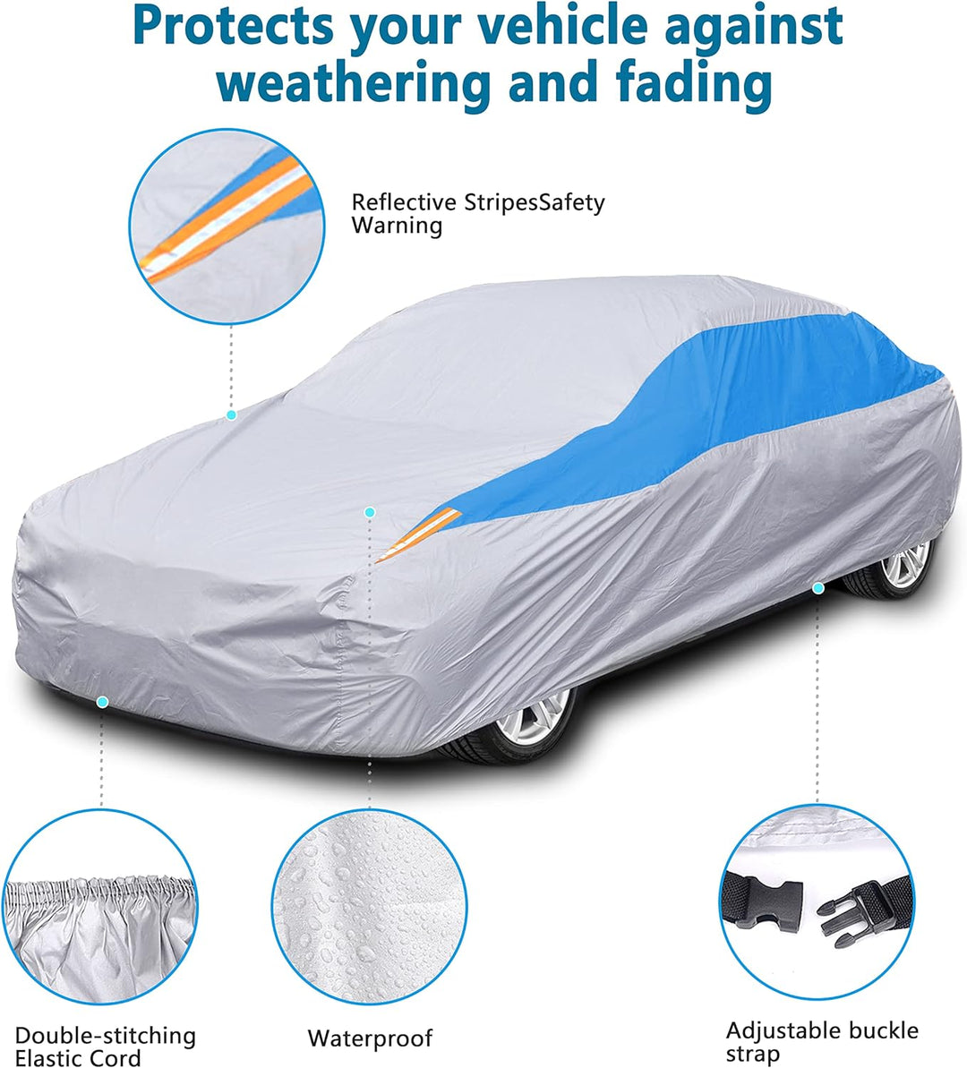 FSGRICH AutoAbdeckung Vollgarage für den Aussenbereich, wasserdicht, UV-Schutz, atmungsaktiv, staubd