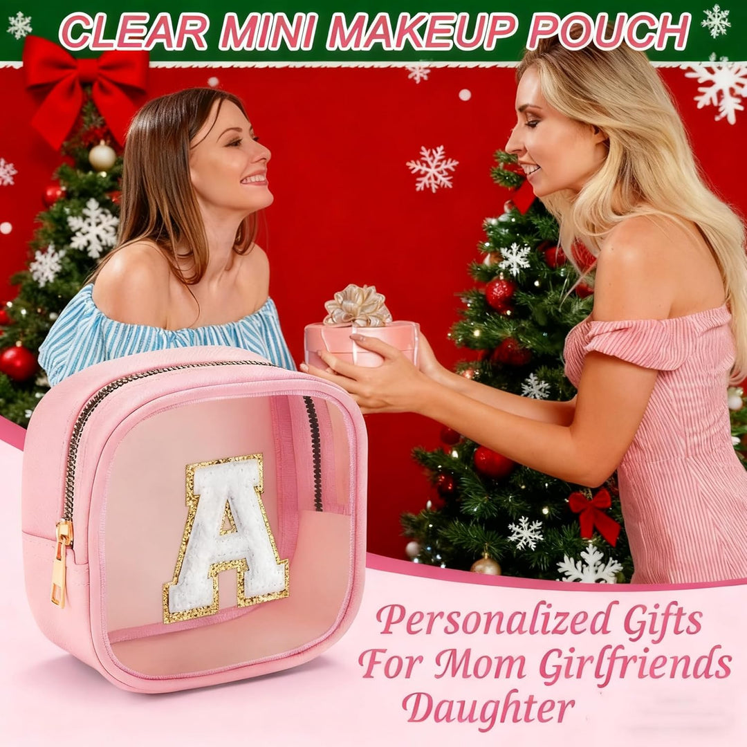 Parima Kosmetiktasche Mädchen Weihnachten - Rosa Make up Tasche Transparent Kulturbeutel Damen Gesch