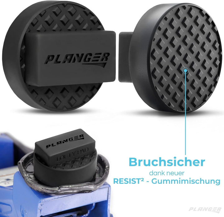 PLANGER® Wagenheber Gummiauflage - 4X Lofty PAD flach (für BMW, Mini & Opel) - Bruchsicher 3t LOFTY