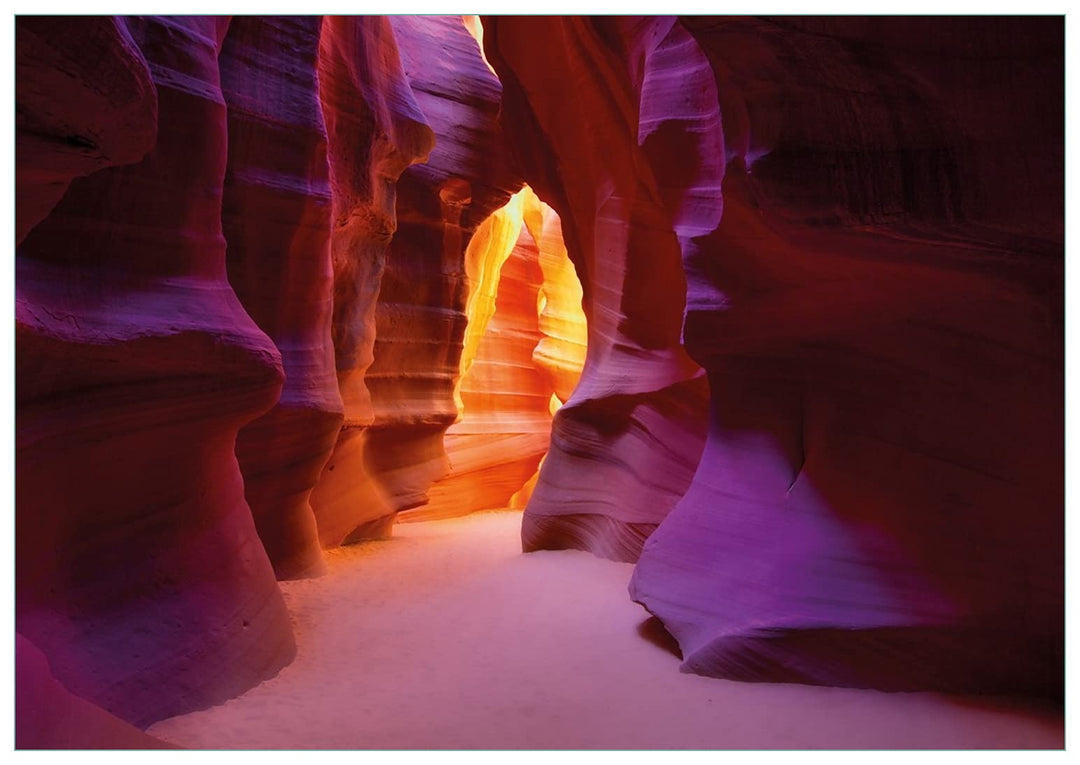 Wallario Glasbild Felsschlucht in Arizona USA - orange und violett - 70 x 100 cm Wandbilder Glas in