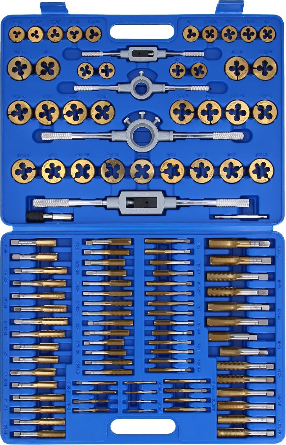 BRILLIANT TOOLS BT101985 TiN Gewindeschneidwerkzeug-Satz, 110-tlg. [Powered by KS Tools]