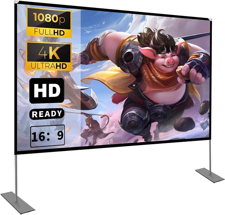 Projektion Leinwand mit Stand 100 Zoll HD 4K Outdoor Indoor Projector Screen Schnelles Falten Tragba