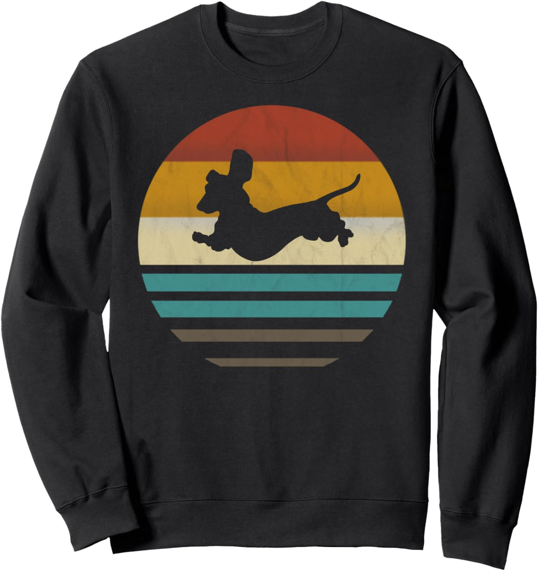 Dackel Dackelhund Silhouette Retro Geschenk Sweatshirt