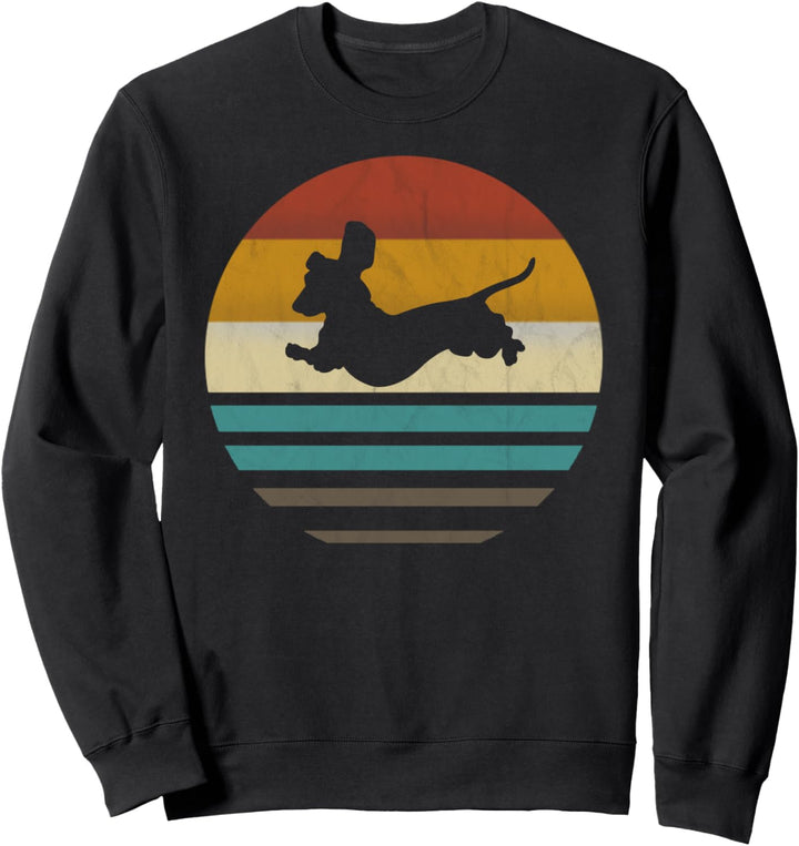 Dackel Dackelhund Silhouette Retro Geschenk Sweatshirt