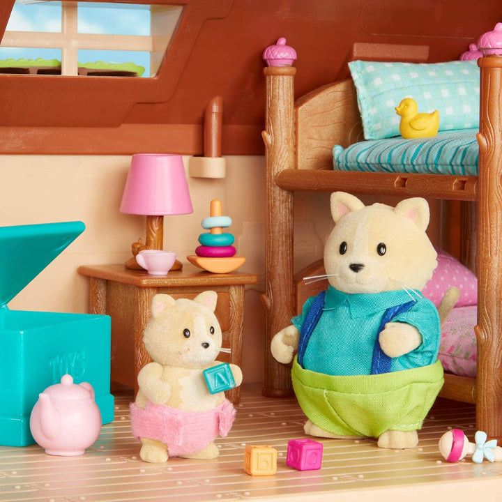 Li'l Woodzeez - Wohnzimmer & Kinderzimmer Set - Miniatur-Möbel - Puppenmöbel - Spielhaus-Zubehör - S
