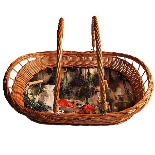 Frühstückstablett Weidentablett bewegliche Henkel Weide 52 cm x 40 cm