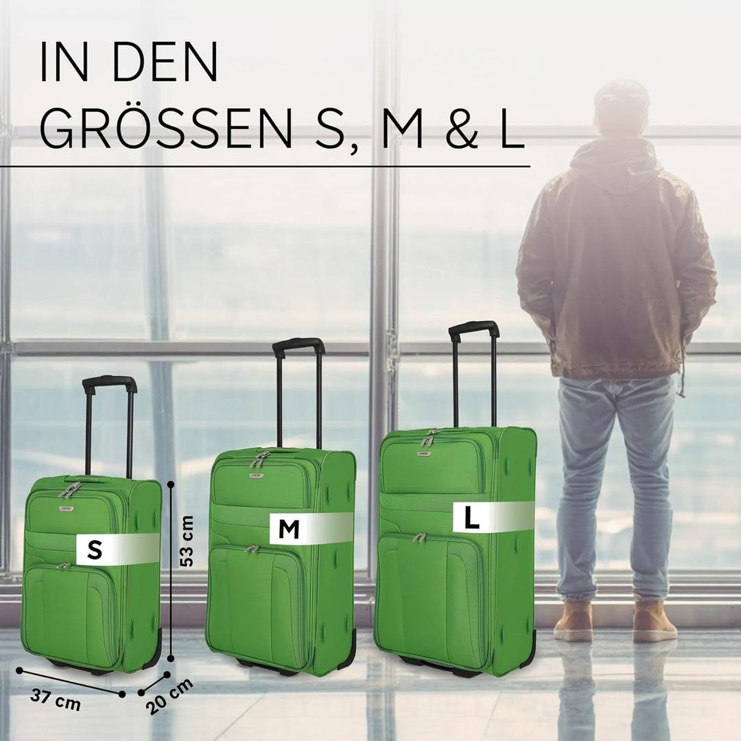 paklite Handgepäck Koffer mit 2 Rollen, Reisekoffer klein, Orlando, Klassischer Weichgepäck Trolley