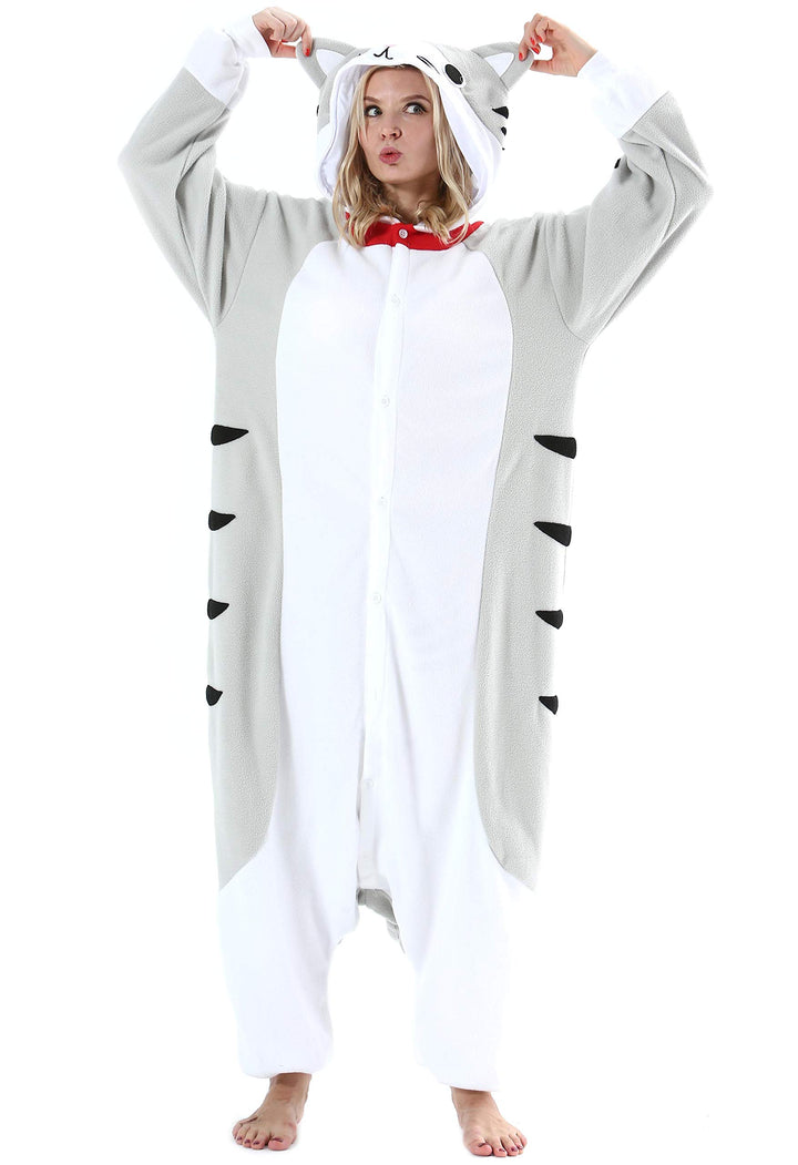 ULEEMARK Damen Herren Jumpsuit Onesie Tier Fasching Halloween Kostüm Lounge Sleepsuit Cosplay Overal
