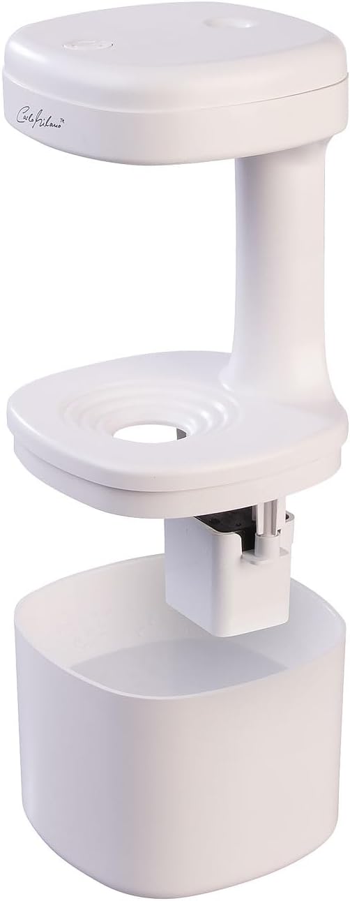 Carlo Milano Zimmerbrunnen: Antigravity-LED-Luftbefeuchter, USB-C, 500 ml Wassertank (Wassertropfen-