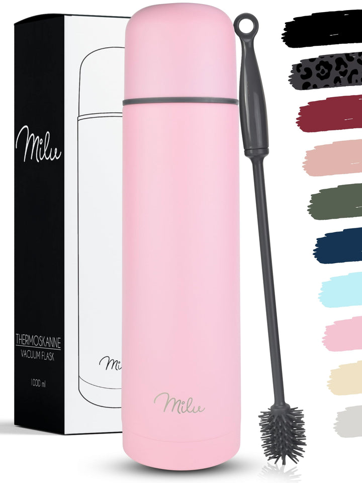 Milu Thermosflasche Thermoskanne Isolierflasche 1L, 750ml, 500ml - Isolierte Edelstahl Trinkflasche,