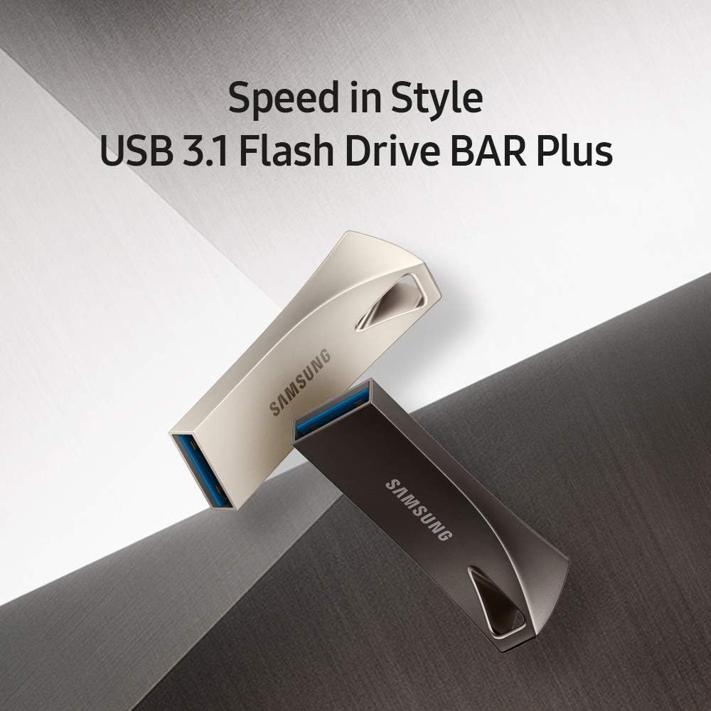 Samsung BAR Plus MUF-64BE3/AM USB-Stick 3.1, 64 GB, 200 MBit/s, Champagner-Silber silber 64 GB, silb