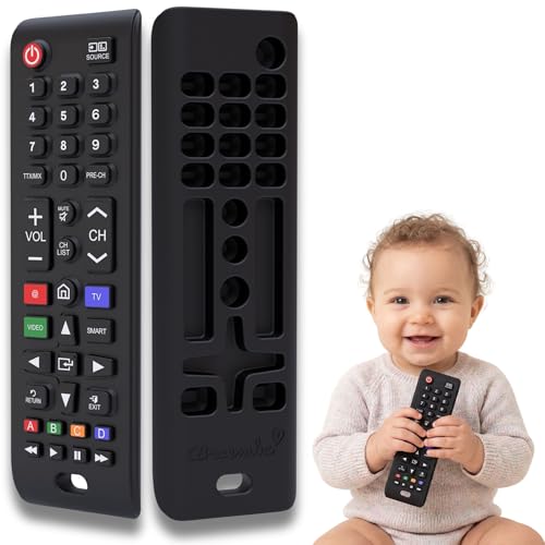 Baby Fernbedienung + Baby Telefon & Beissring - 100% Silikon Beissspielzeug, lebensechtes Spielzeug-