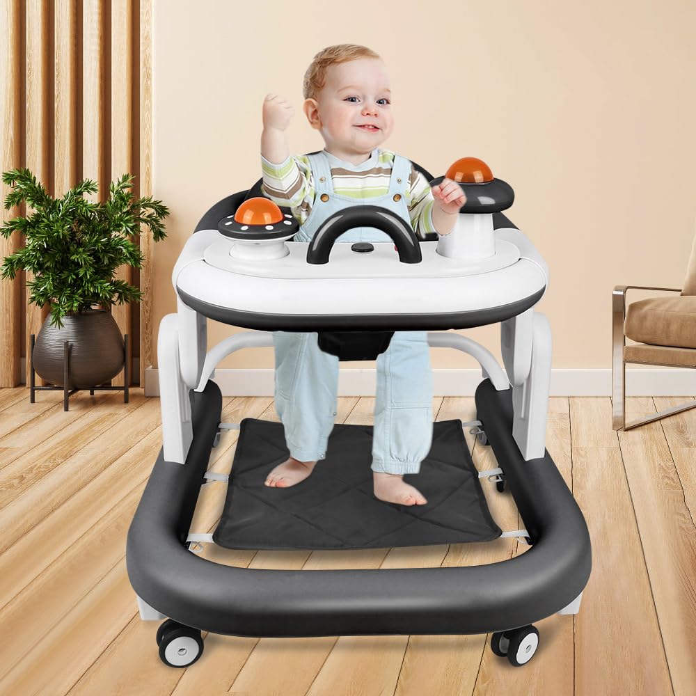 Lauflernhilfe für Babys, Jungen, Mädchen, mitwachsend, faltbar, 6 Räder, sturzsicher, 3 einstellbare