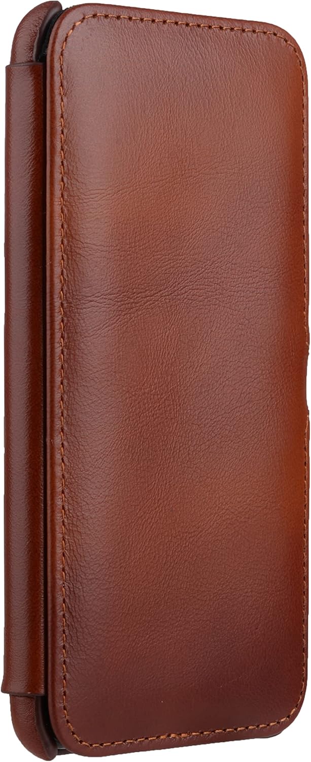 STILGUT Book Case kompatibel mit Google Pixel 4a 4G Hülle aus Leder mit Clip-Verschluss, Lederhülle,