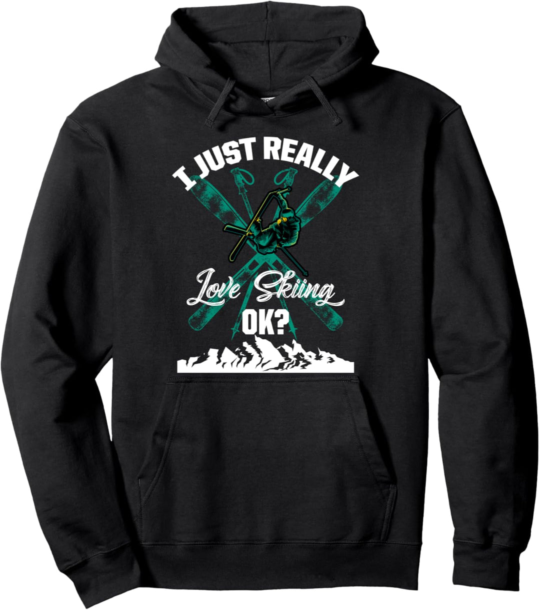 Ich mag Skifahren wirklich Skiing Skier Skifahren Ski Pullover Hoodie