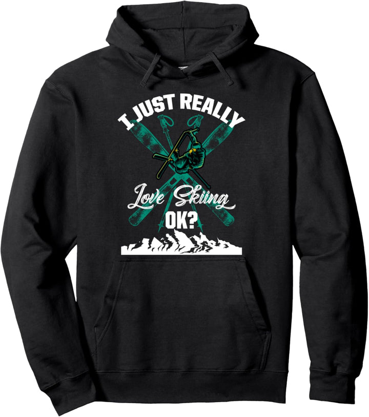 Ich mag Skifahren wirklich Skiing Skier Skifahren Ski Pullover Hoodie