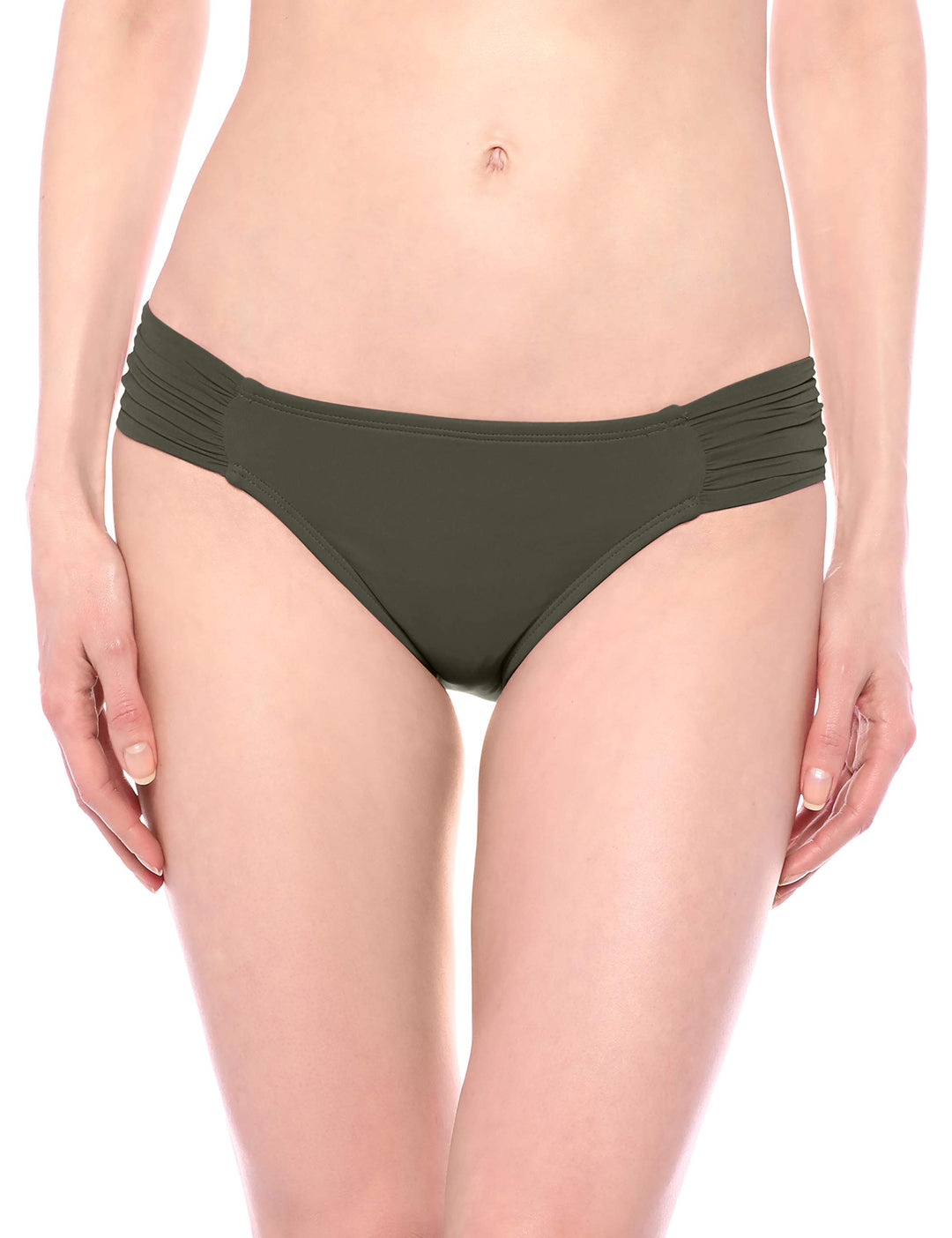 La Blanca Damen-Badeanzughose mit seitlichem Raffung, Hipster-Badeanzug 16 Olive, 16 Olive