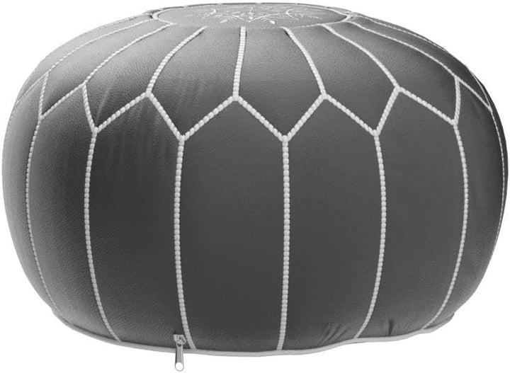 Poufs&Pillows Premium Echt Leder Pouf - Handgefertigt - gefüllt geliefert - Ottoman Sitzsack Fusshoc