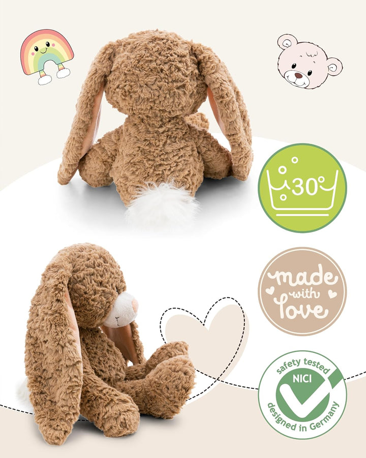 NICI Kuscheltier Hase Lopino 25cm - braun - Weiches Plüschtier – niedliches Stofftier zum Kuscheln &amp;