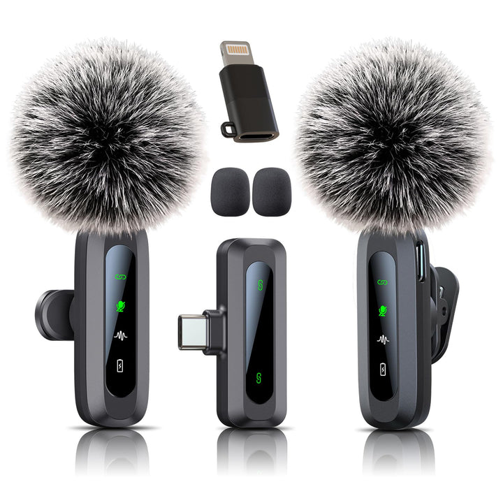 Mikrofon, Mikrofon für iPhone und USB-C-Stecker, lavalier mikrofon mit Rauschunterdrückung, LED-Disp