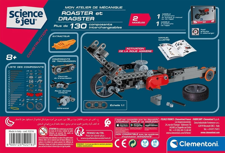 Clementoni – 52216-atelier Mechanische – Roadster & Dragster-jeu Wissenschaftliche